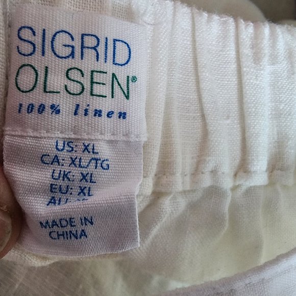 SIGRID OLSEN XL Cropped Wide Linen Pants - Picture 4 of 4